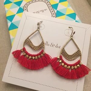 Stella & Dot Roman Red Chandelier earrings